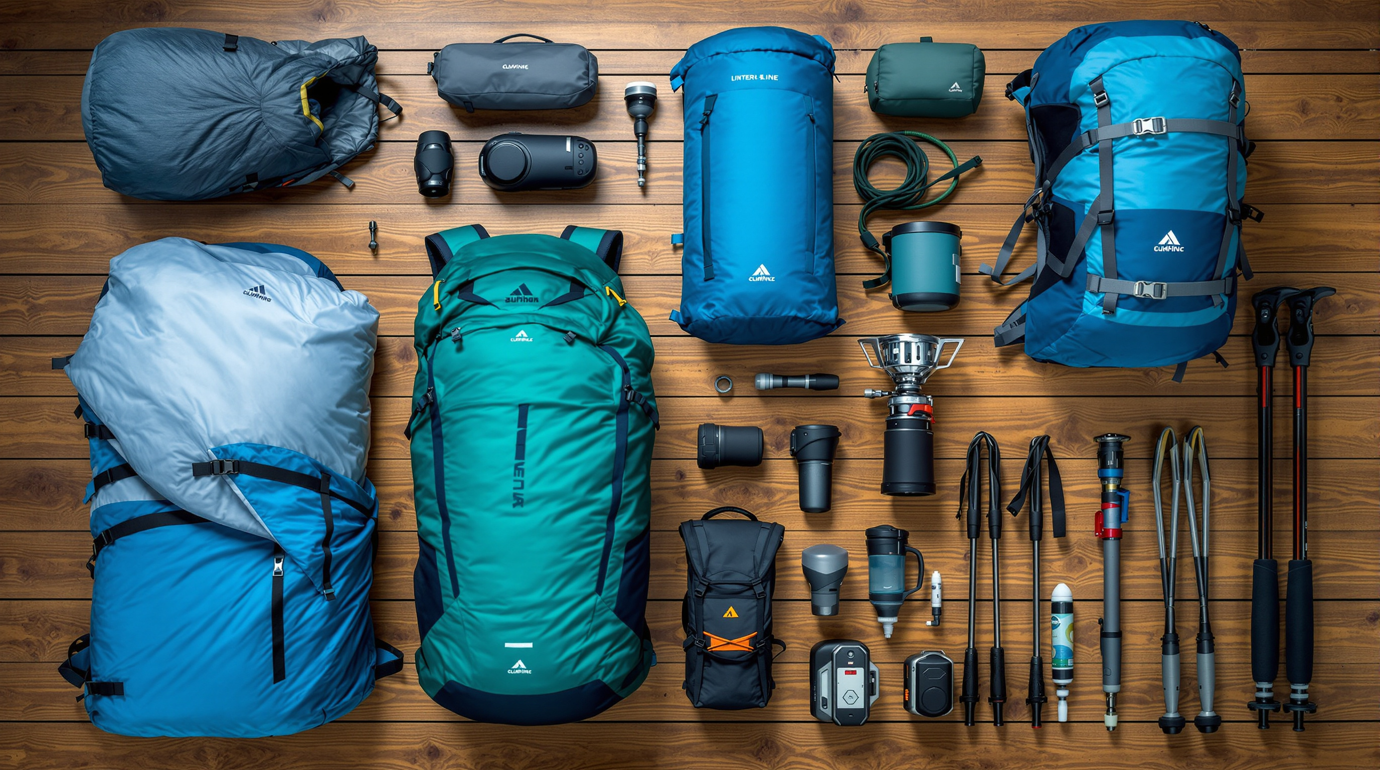 Backpacking gear display